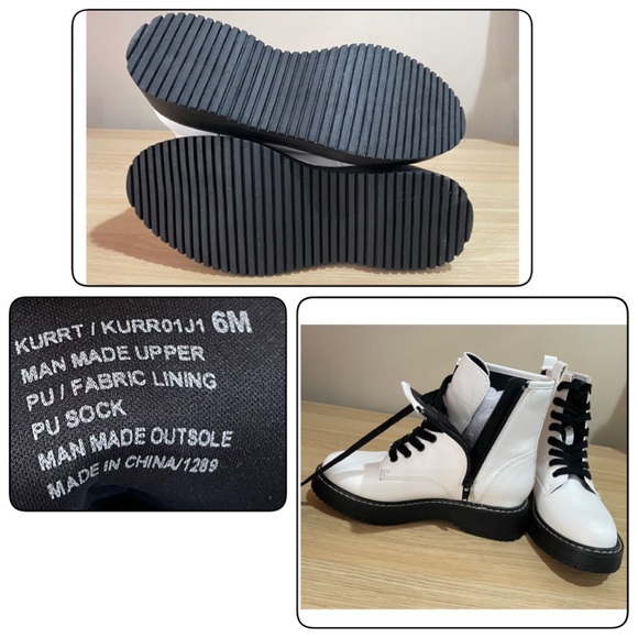 👖👢⭐️MADDEN GIRL KURRT ANKLE WHITE COMBAT BOOTS…Sz 6…New in box. - Picture 14 of 16